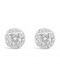 Diamond Cluster Earrings With A Centre Round Brilliant Cut Diamond Set in 18ct White Gold. Tdw 0.95ct